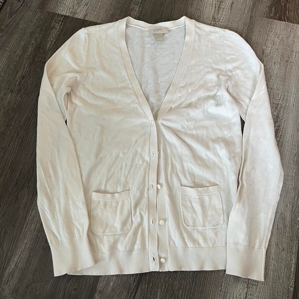 Loft White Linen Button Up